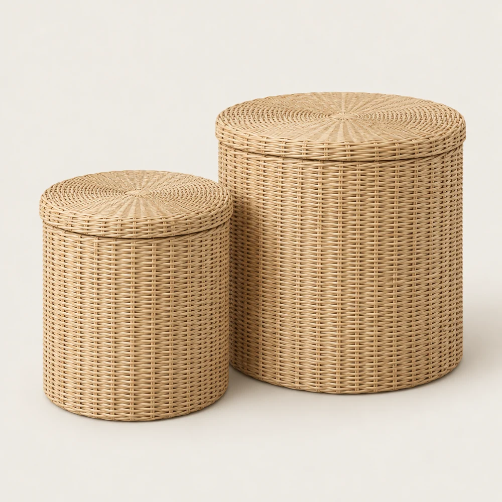 Palm Room Basket Set in Natural, set of 2